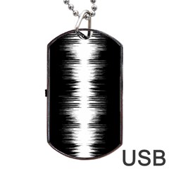 Black And White Noise, Sound Equalizer Pattern Dog Tag Usb Flash (one Side) by Casemiro