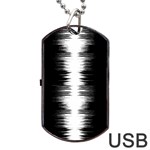 Black and white noise, sound equalizer pattern Dog Tag USB Flash (Two Sides) Front