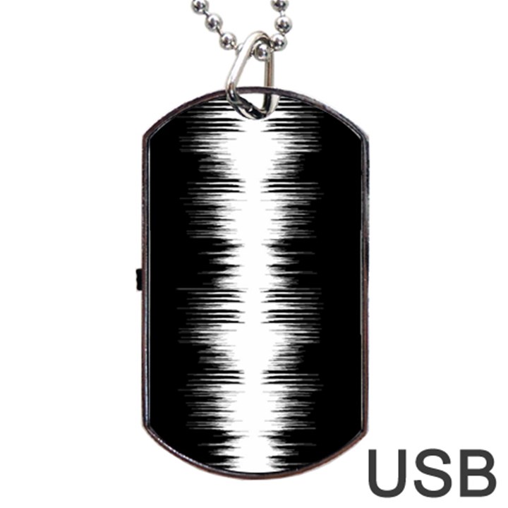 Black and white noise, sound equalizer pattern Dog Tag USB Flash (Two Sides)