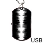 Black and white noise, sound equalizer pattern Dog Tag USB Flash (Two Sides) Back