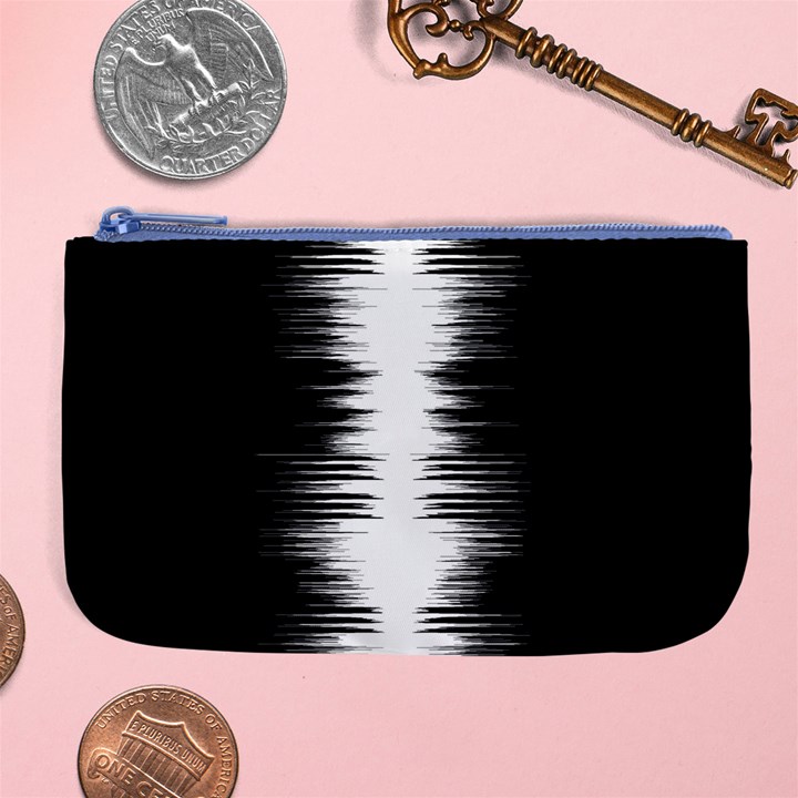 Black and white noise, sound equalizer pattern Large Coin Purse