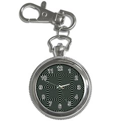 Geometric Pattern, Army Green And Black Lines, Regular Theme Key Chain Watches by Casemiro