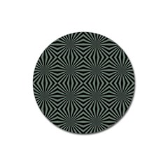 Geometric Pattern, Army Green And Black Lines, Regular Theme Magnet 3  (round) by Casemiro