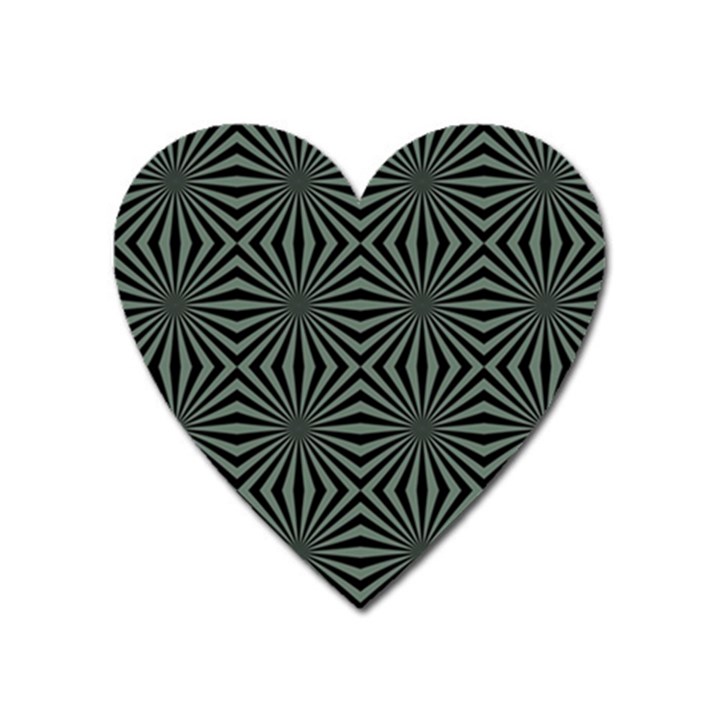 Geometric pattern, army green and black lines, regular theme Heart Magnet