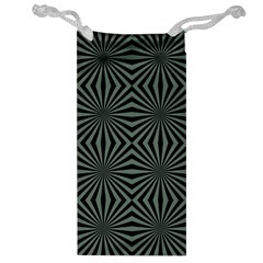 Geometric Pattern, Army Green And Black Lines, Regular Theme Jewelry Bag by Casemiro