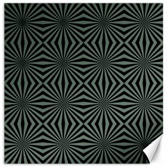 Geometric Pattern, Army Green And Black Lines, Regular Theme Canvas 12  X 12  by Casemiro