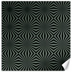 Geometric pattern, army green and black lines, regular theme Canvas 16  x 16  15.2 x15.41  Canvas - 1