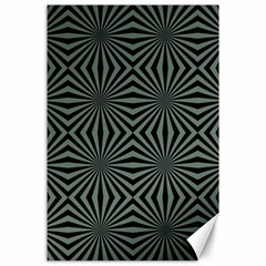 Geometric Pattern, Army Green And Black Lines, Regular Theme Canvas 24  X 36  by Casemiro