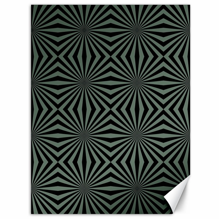 Geometric pattern, army green and black lines, regular theme Canvas 36  x 48 