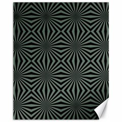 Geometric Pattern, Army Green And Black Lines, Regular Theme Canvas 11  X 14  by Casemiro