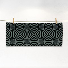 Geometric Pattern, Army Green And Black Lines, Regular Theme Hand Towel by Casemiro