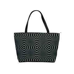 Geometric Pattern, Army Green And Black Lines, Regular Theme Classic Shoulder Handbag by Casemiro