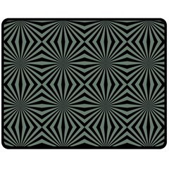 Geometric Pattern, Army Green And Black Lines, Regular Theme Fleece Blanket (medium)  by Casemiro