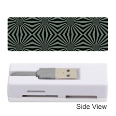 Geometric Pattern, Army Green And Black Lines, Regular Theme Memory Card Reader (stick) by Casemiro