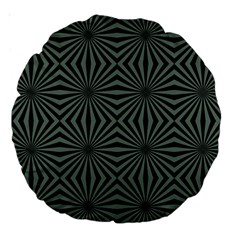 Geometric Pattern, Army Green And Black Lines, Regular Theme Large 18  Premium Round Cushions by Casemiro