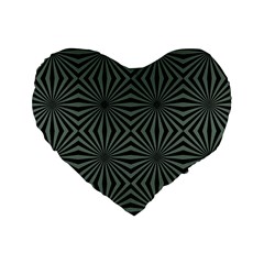 Geometric Pattern, Army Green And Black Lines, Regular Theme Standard 16  Premium Heart Shape Cushions by Casemiro