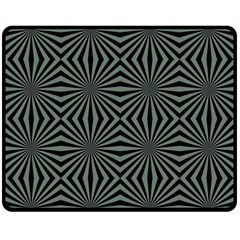 Geometric Pattern, Army Green And Black Lines, Regular Theme Double Sided Fleece Blanket (medium)  by Casemiro