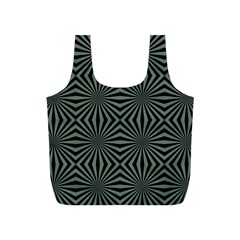 Geometric Pattern, Army Green And Black Lines, Regular Theme Full Print Recycle Bag (s) by Casemiro