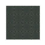 Geometric pattern, army green and black lines, regular theme Small Satin Scarf (Square) Front