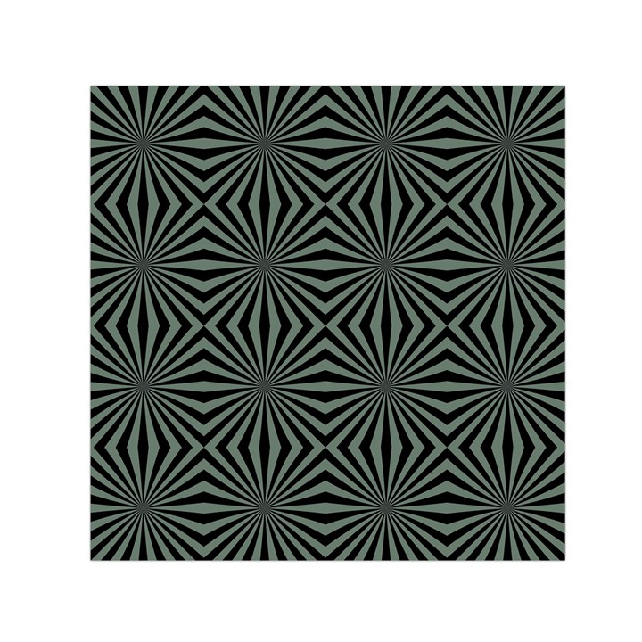 Geometric pattern, army green and black lines, regular theme Small Satin Scarf (Square)