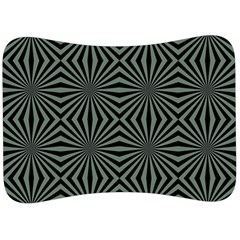 Geometric Pattern, Army Green And Black Lines, Regular Theme Velour Seat Head Rest Cushion by Casemiro