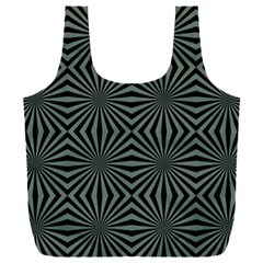 Geometric Pattern, Army Green And Black Lines, Regular Theme Full Print Recycle Bag (xxxl) by Casemiro