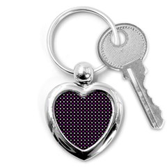 White And Pink Hearts At Black, Vector Handrawn Hearts Pattern Key Chain (heart) by Casemiro