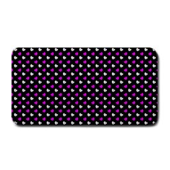 White And Pink Hearts At Black, Vector Handrawn Hearts Pattern Medium Bar Mats by Casemiro