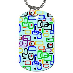 60 s Style Retro Pattern, Vintage Ovals At Pastel Blue Dog Tag (one Side) by Casemiro