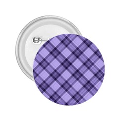 Pastel Purple And Steel Black Lines Pattern, Retro Tartan, Classic Plaid 2 25  Buttons