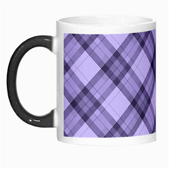 Pastel purple and steel black lines pattern, retro tartan, classic plaid Morph Mugs