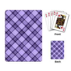 Pastel Purple And Steel Black Lines Pattern, Retro Tartan, Classic Plaid Playing Cards Single Design (rectangle) by Casemiro