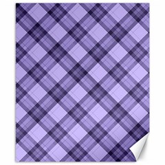 Pastel Purple And Steel Black Lines Pattern, Retro Tartan, Classic Plaid Canvas 8  X 10  by Casemiro