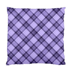 Pastel Purple And Steel Black Lines Pattern, Retro Tartan, Classic Plaid Standard Cushion Case (one Side)