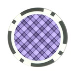 Pastel purple and steel black lines pattern, retro tartan, classic plaid Poker Chip Card Guard (10 pack) Front