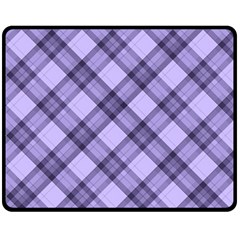 Pastel Purple And Steel Black Lines Pattern, Retro Tartan, Classic Plaid Fleece Blanket (medium)  by Casemiro