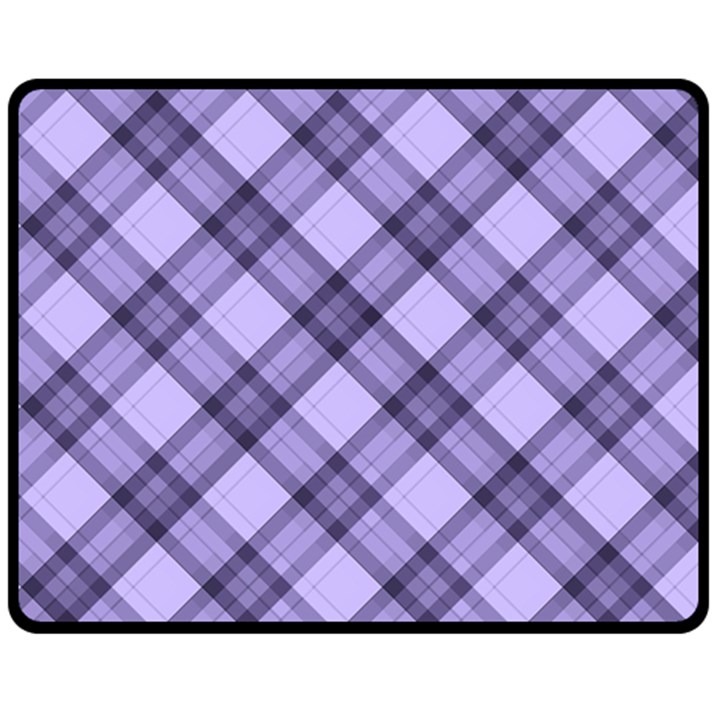 Pastel purple and steel black lines pattern, retro tartan, classic plaid Fleece Blanket (Medium) 