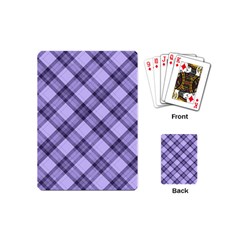 Pastel Purple And Steel Black Lines Pattern, Retro Tartan, Classic Plaid Playing Cards Single Design (mini) by Casemiro