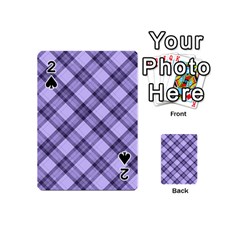 Pastel Purple And Steel Black Lines Pattern, Retro Tartan, Classic Plaid Playing Cards 54 Designs (mini) by Casemiro