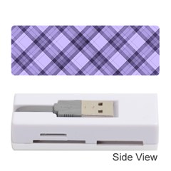 Pastel Purple And Steel Black Lines Pattern, Retro Tartan, Classic Plaid Memory Card Reader (stick) by Casemiro