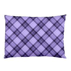 Pastel Purple And Steel Black Lines Pattern, Retro Tartan, Classic Plaid Pillow Case (two Sides) by Casemiro