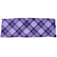 Pastel Purple And Steel Black Lines Pattern, Retro Tartan, Classic Plaid Body Pillow Case (dakimakura) by Casemiro