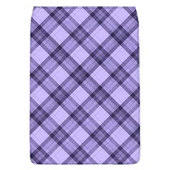 Pastel Purple And Steel Black Lines Pattern, Retro Tartan, Classic Plaid Removable Flap Cover (l) by Casemiro