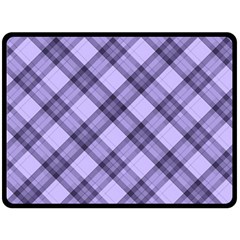 Pastel Purple And Steel Black Lines Pattern, Retro Tartan, Classic Plaid Double Sided Fleece Blanket (large)  by Casemiro