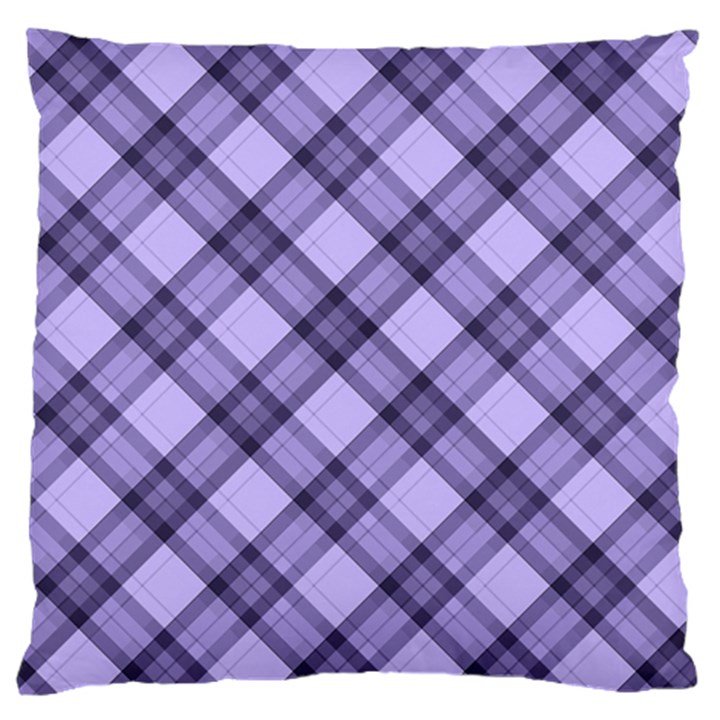 Pastel purple and steel black lines pattern, retro tartan, classic plaid Standard Flano Cushion Case (Two Sides)