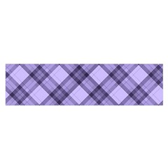 Pastel Purple And Steel Black Lines Pattern, Retro Tartan, Classic Plaid Satin Scarf (oblong) by Casemiro