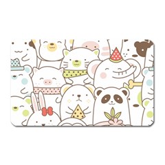 Cute-baby-animals-seamless-pattern Magnet (rectangular)