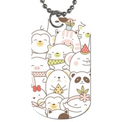 Cute-baby-animals-seamless-pattern Dog Tag (One Side)