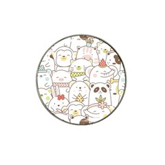 Cute-baby-animals-seamless-pattern Hat Clip Ball Marker (4 pack)