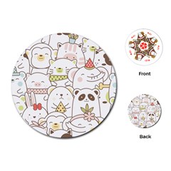 Cute-baby-animals-seamless-pattern Playing Cards Single Design (Round)